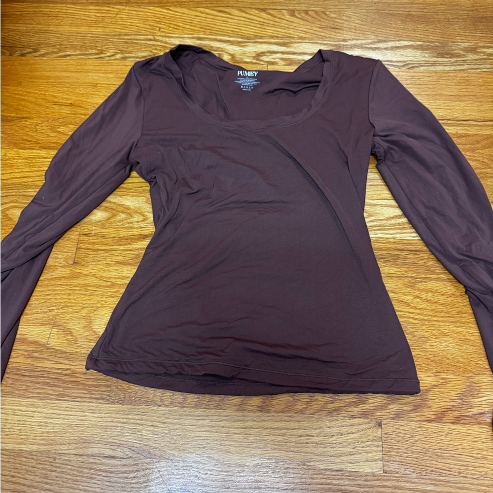 Amazon Women's Chocolate Long Sleeve Blouse